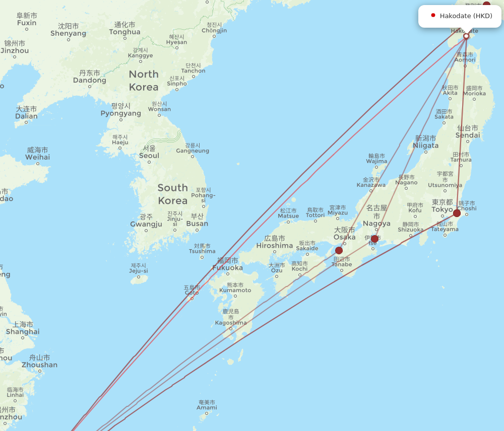 TPE to HKD flights and routes map