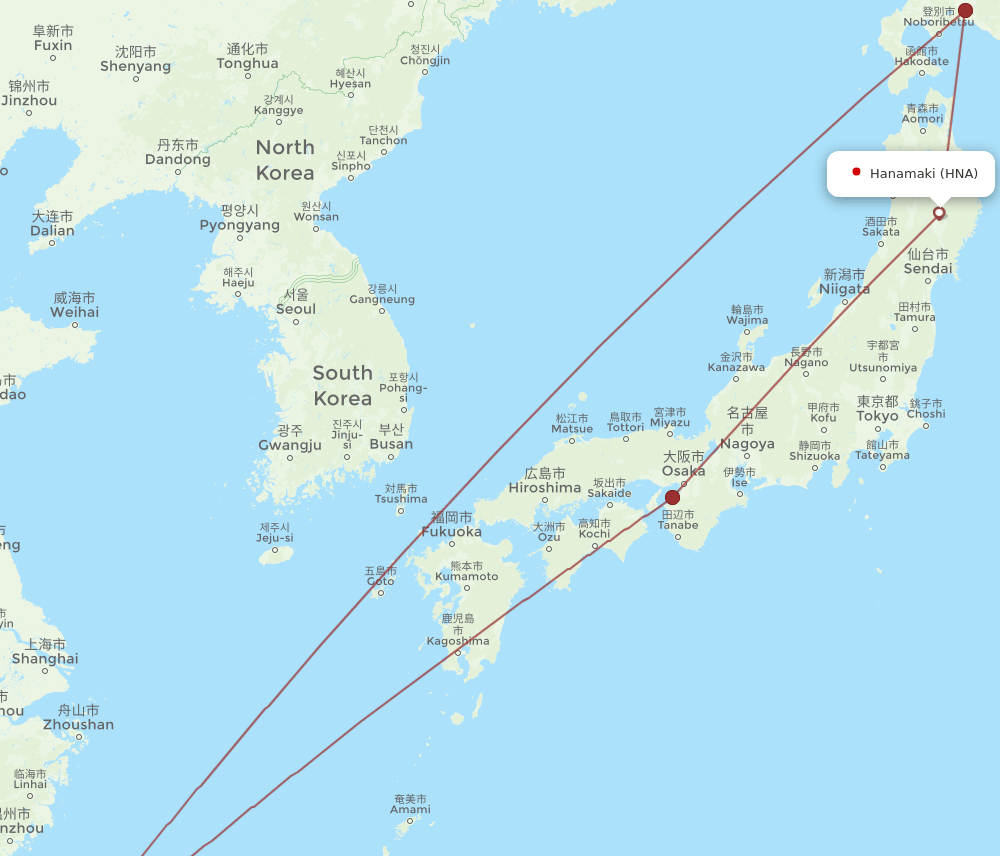 TPE to HNA flights and routes map