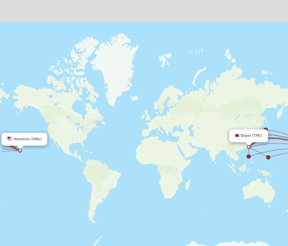 TPE to HNL flights and routes map
