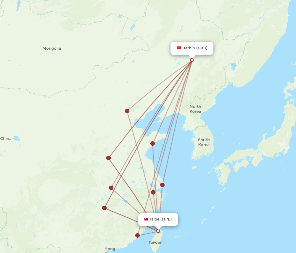TPE-HRB flight routes
