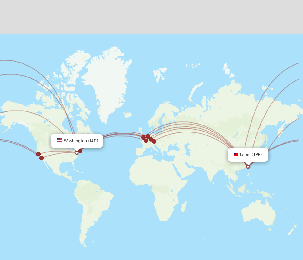 TPE-IAD flight routes