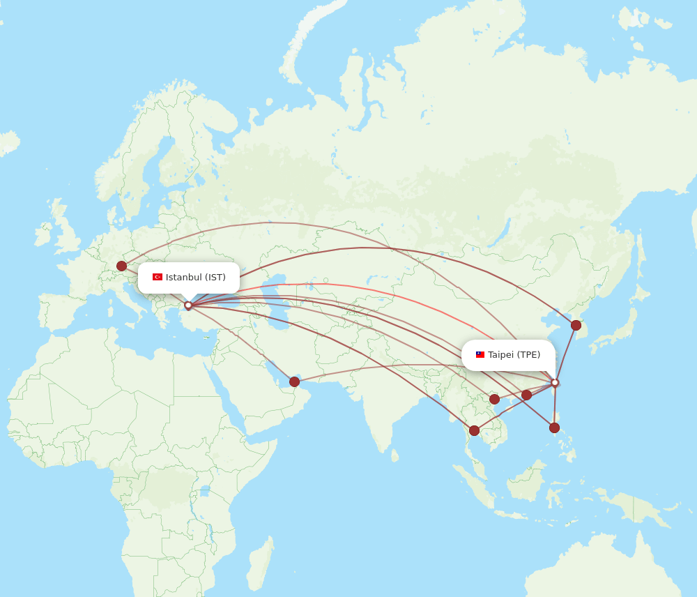 TPE-IST flight routes
