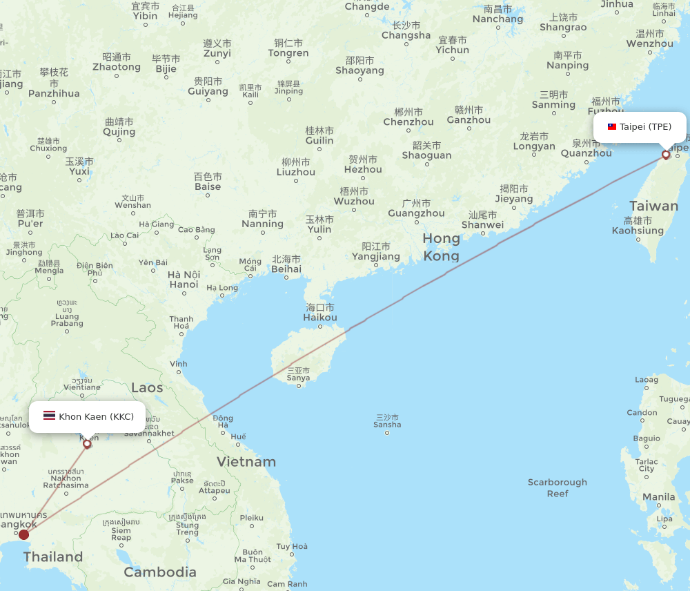 TPE-KKC flight routes