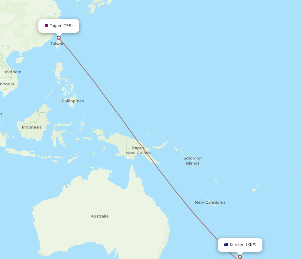 TPE-KKE flight routes