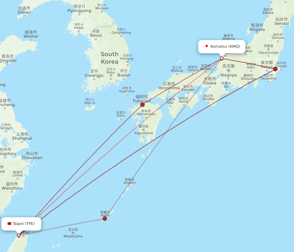 TPE-KMQ flight routes