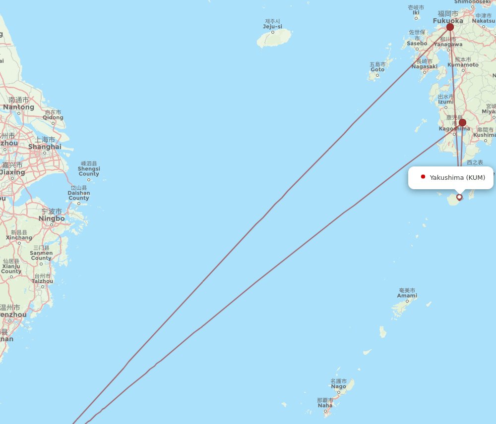 TPE-KUM flight routes