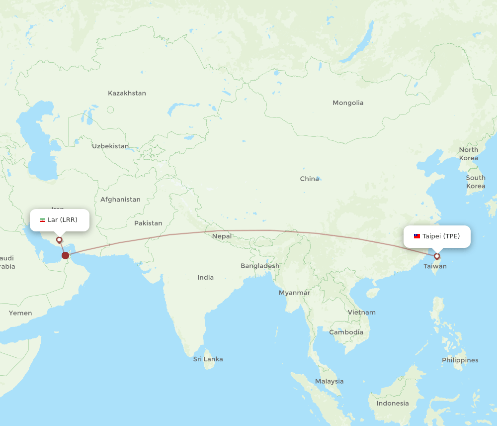 TPE-LRR flight routes