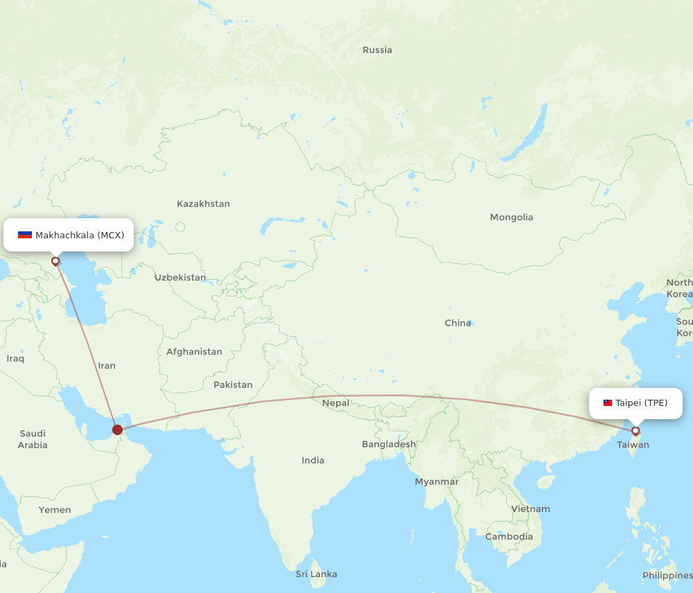 TPE-MCX flight routes