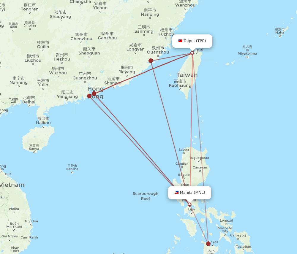 TPE-MNL flight routes