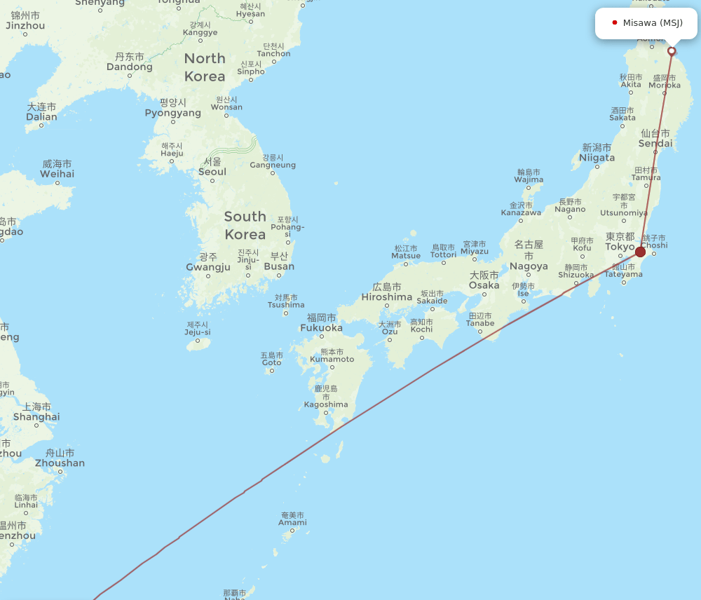 TPE-MSJ flight routes