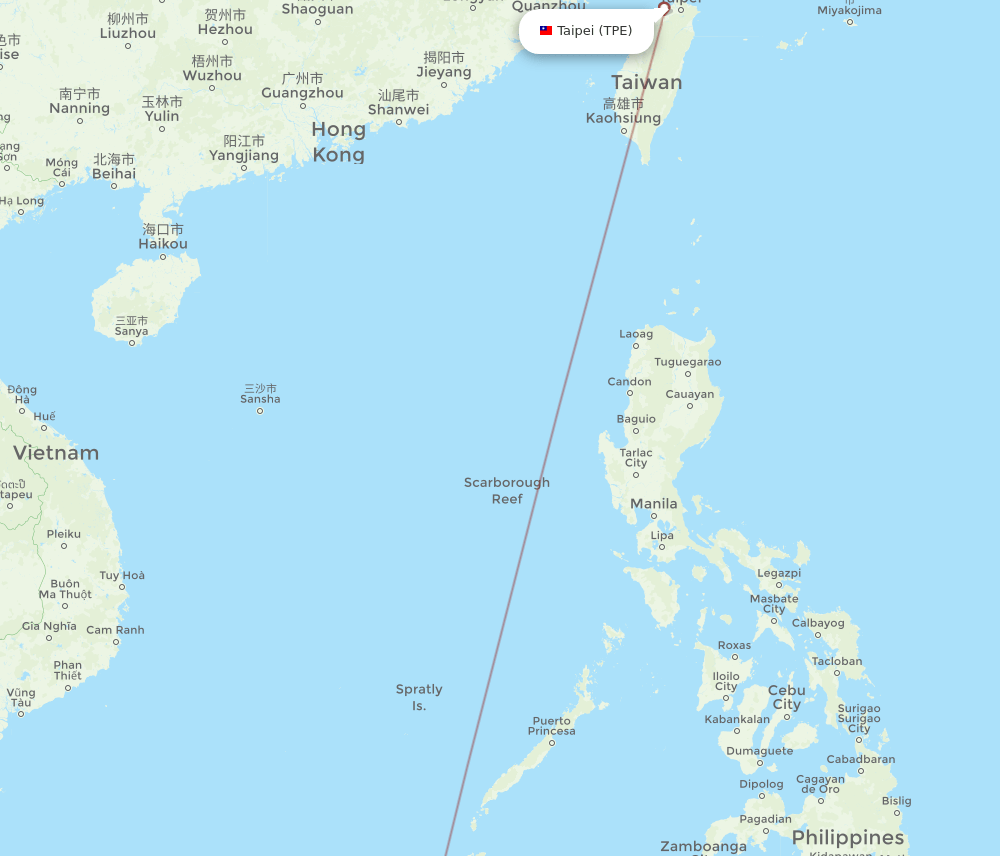 TPE-MYY flight routes