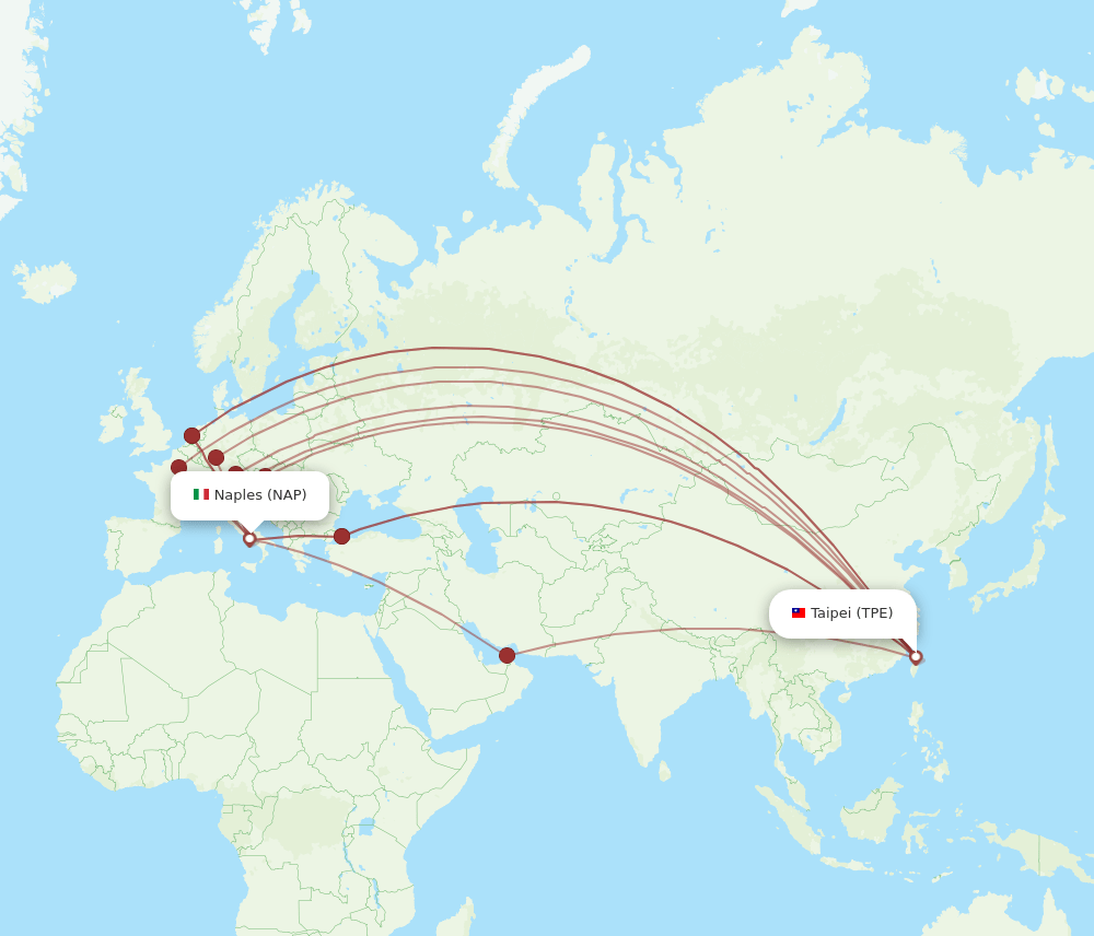TPE-NAP flight routes