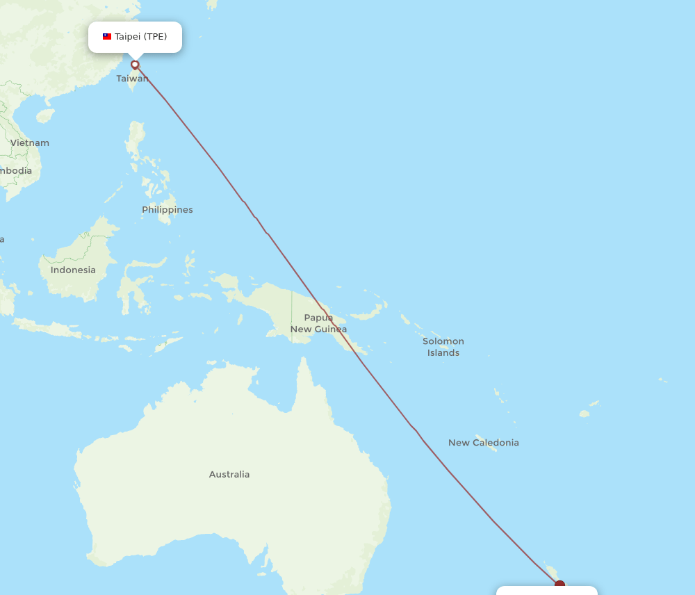 TPE-NSN flight routes