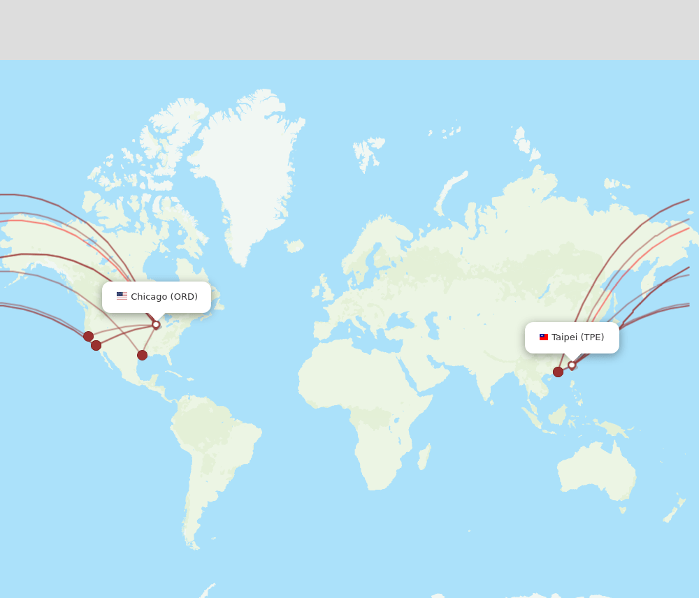 TPE-ORD flight routes