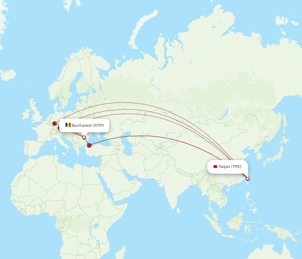 TPE-OTP flight routes
