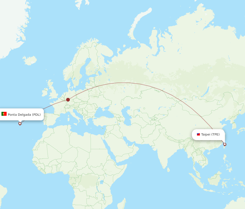 TPE-PDL flight routes