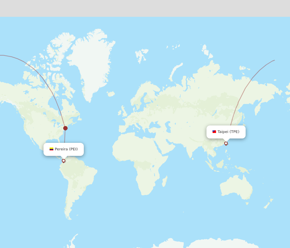 TPE to PEI flights and routes map