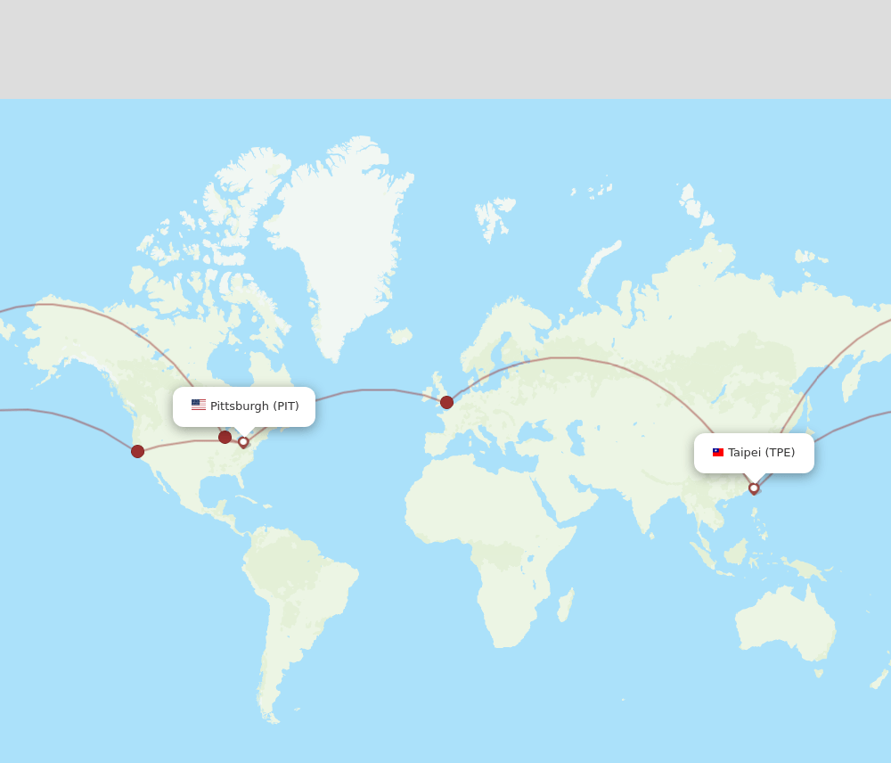 TPE-PIT flight routes