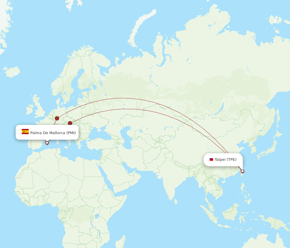 TPE-PMI flight routes