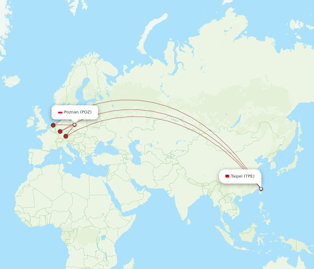 TPE-POZ flight routes
