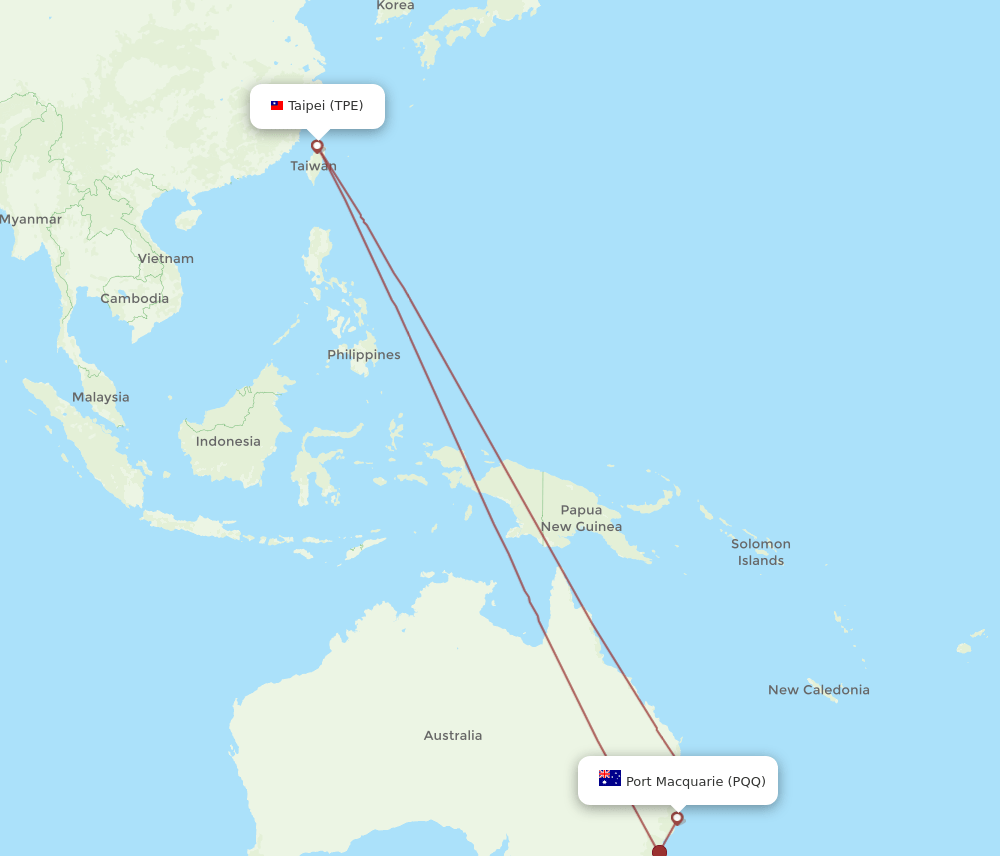 TPE-PQQ flight routes