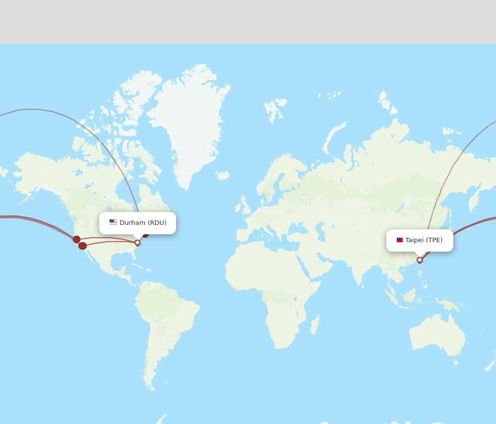 TPE-RDU flight routes