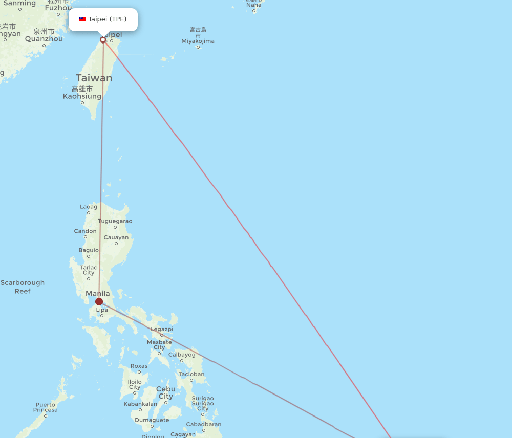 TPE-ROR flight routes