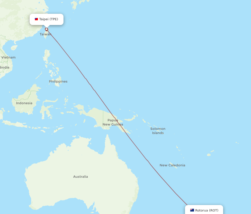 TPE-ROT flight routes