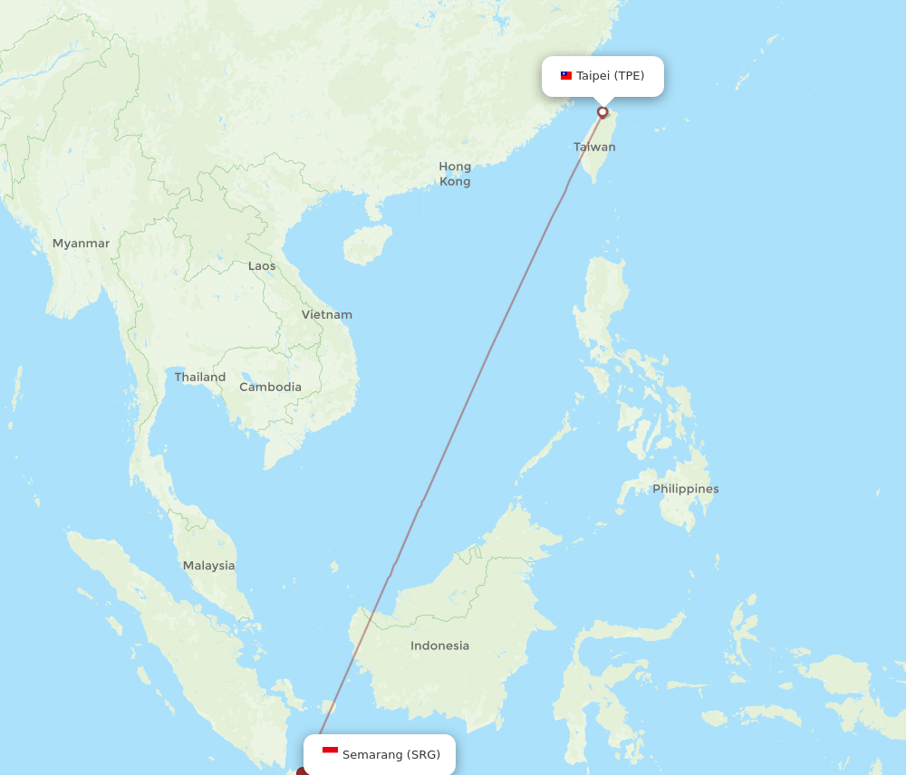 TPE-SRG flight routes