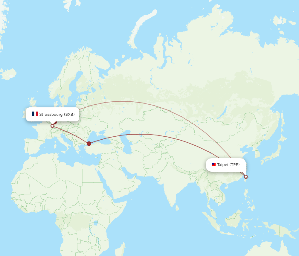 TPE-SXB flight routes