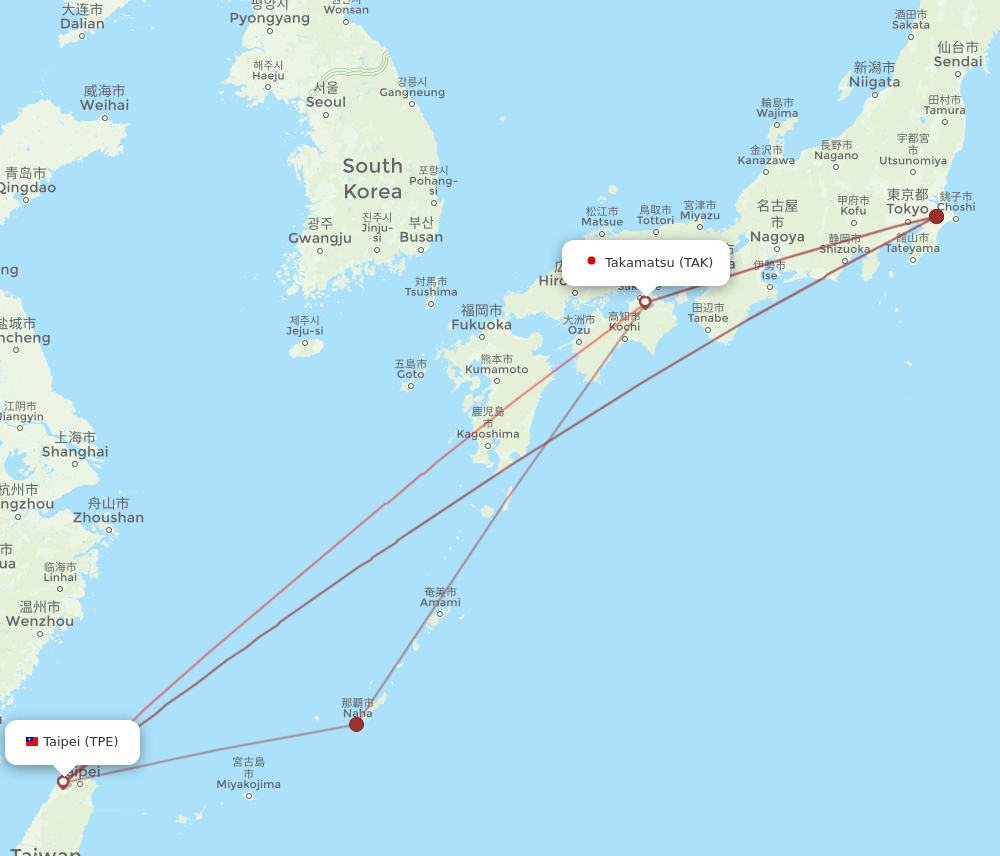 TPE-TAK flight routes