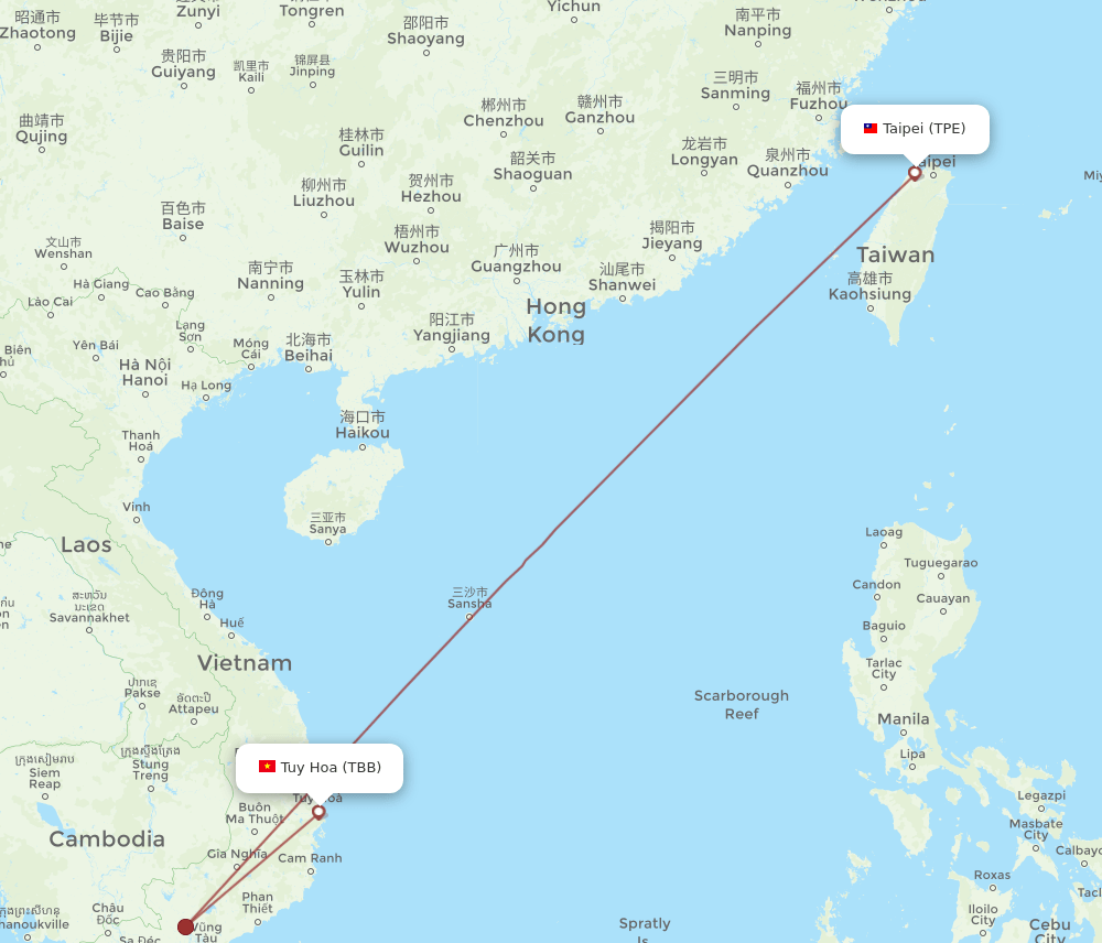 TPE-TBB flight routes