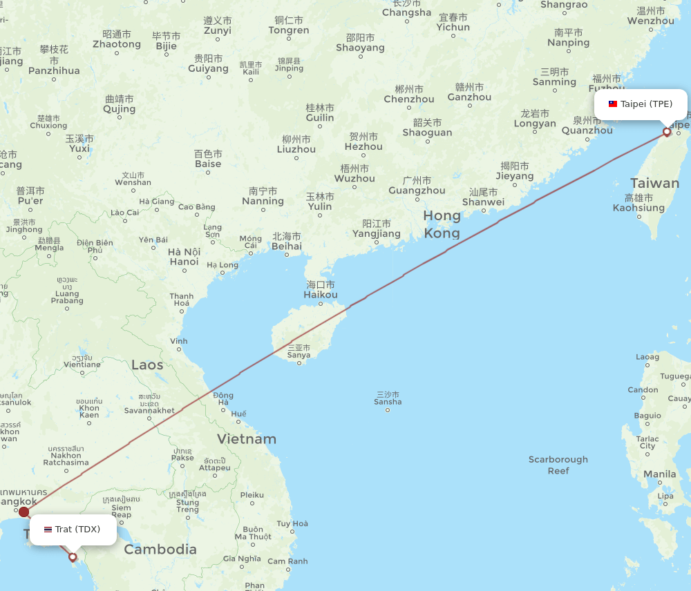TPE-TDX flight routes
