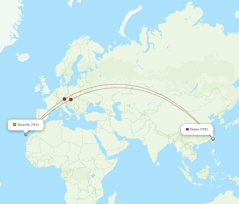 TPE-TFS flight routes