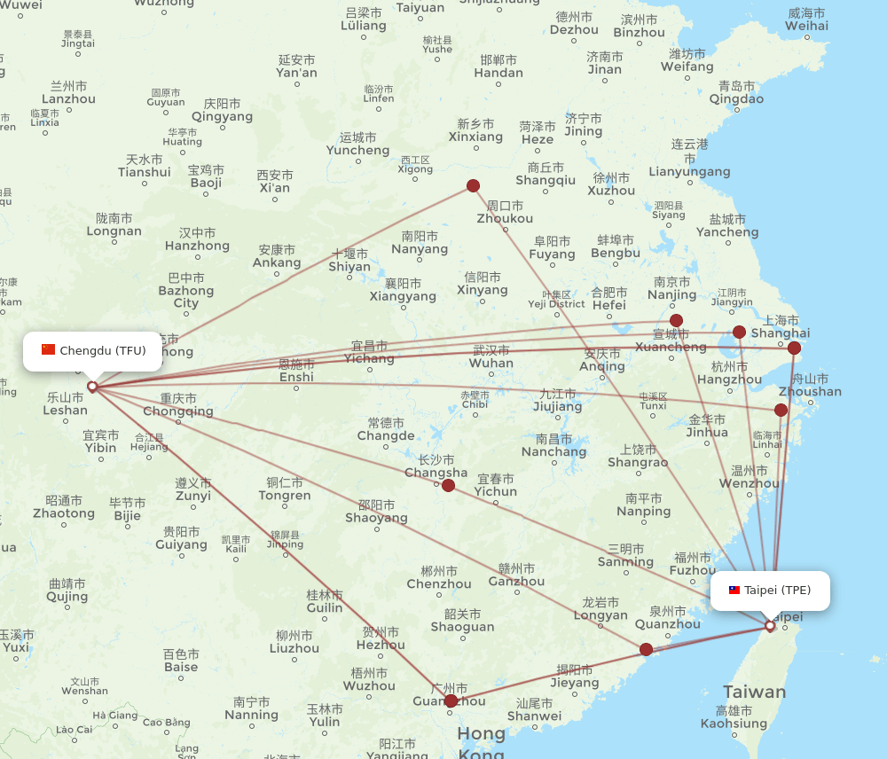 TPE-TFU flight routes