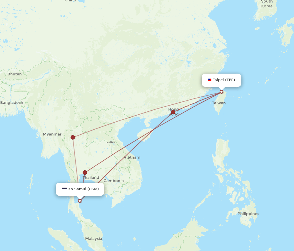 TPE-USM flight routes