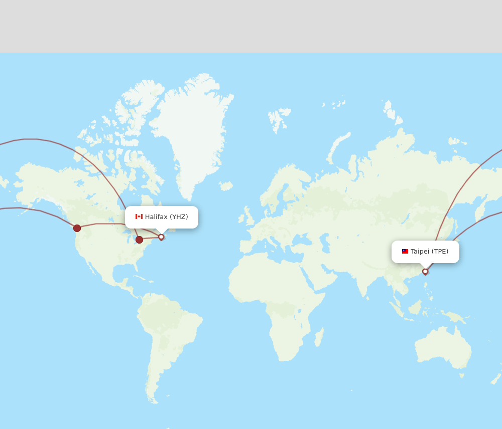 TPE-YHZ flight routes