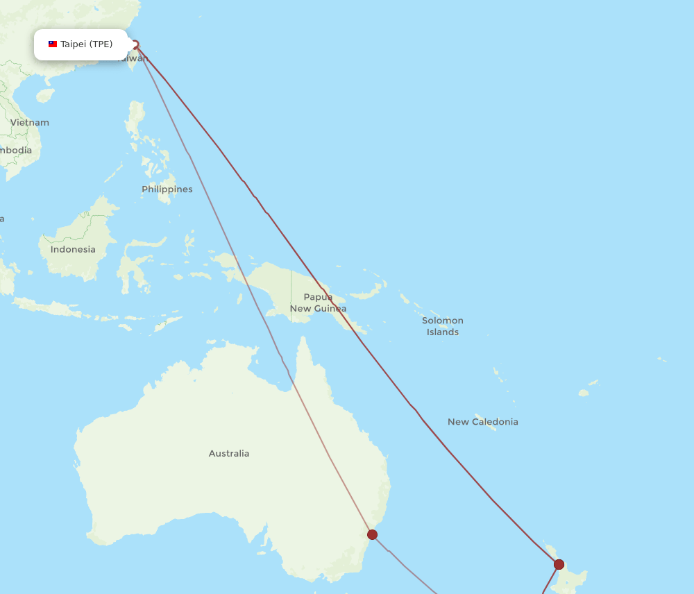 TPE-ZQN flight routes