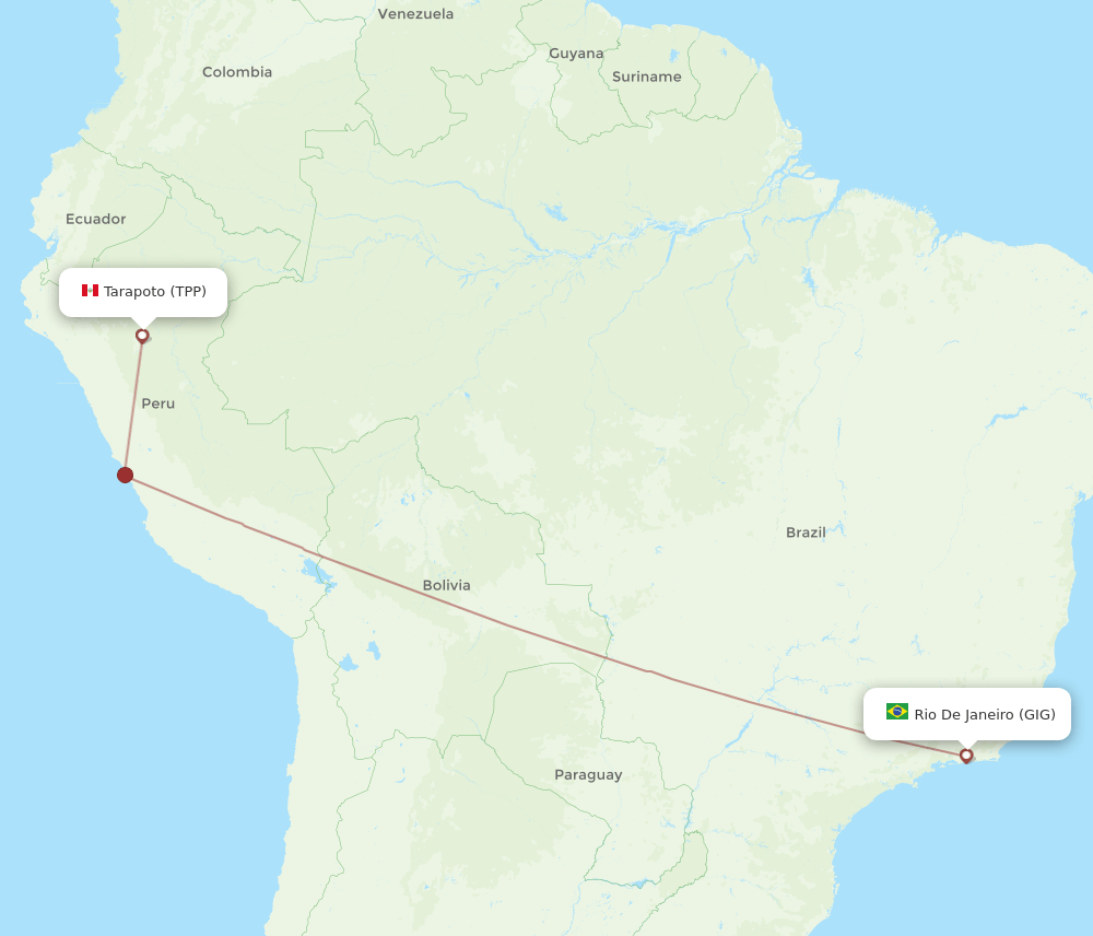 TPP-GIG flight routes