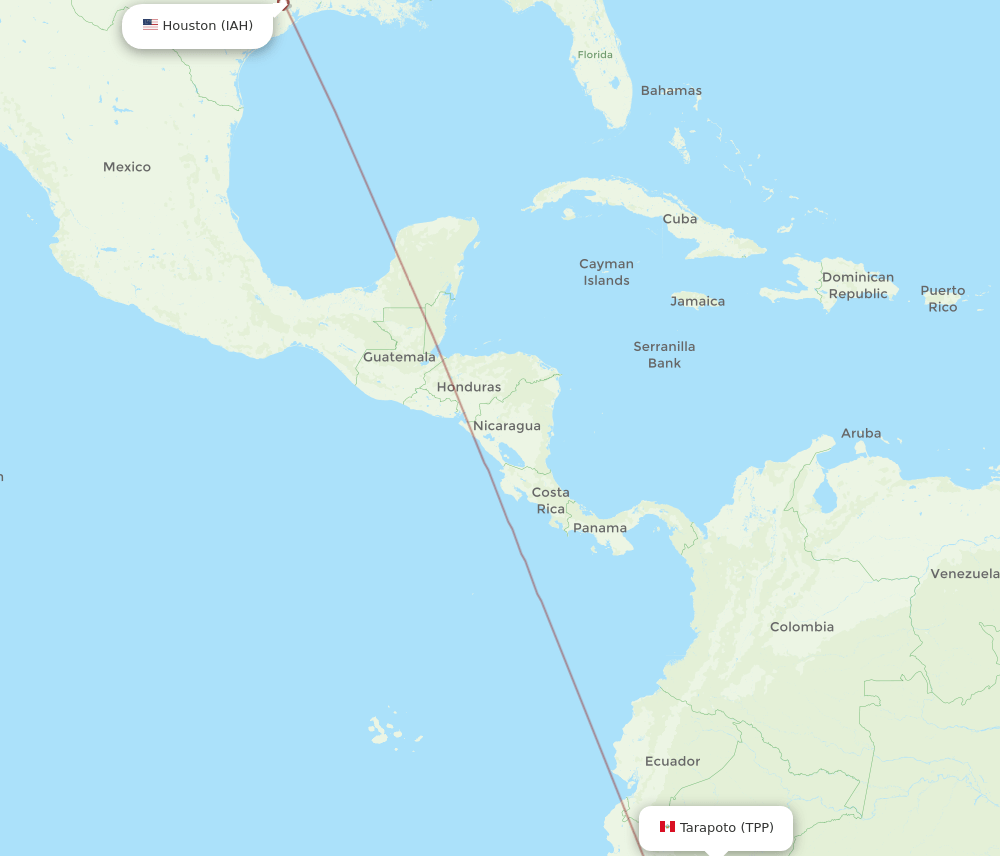 TPP to IAH flights and routes map