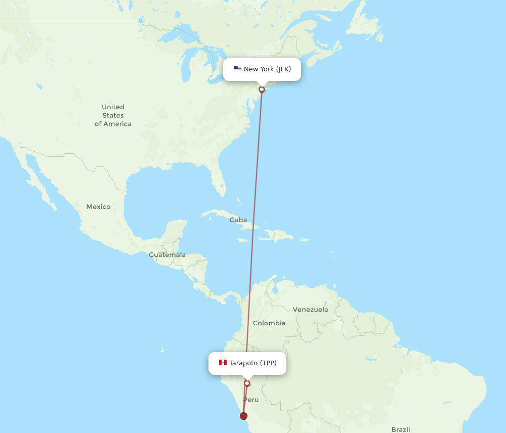 TPP-JFK flight routes