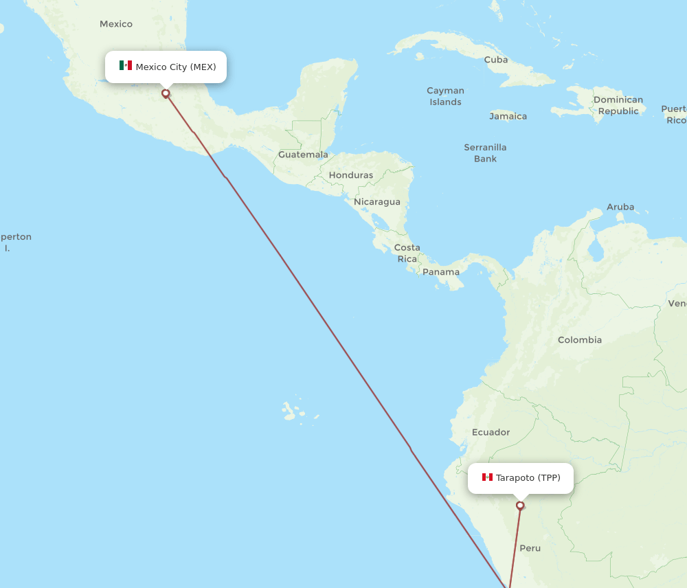 TPP-MEX flight routes