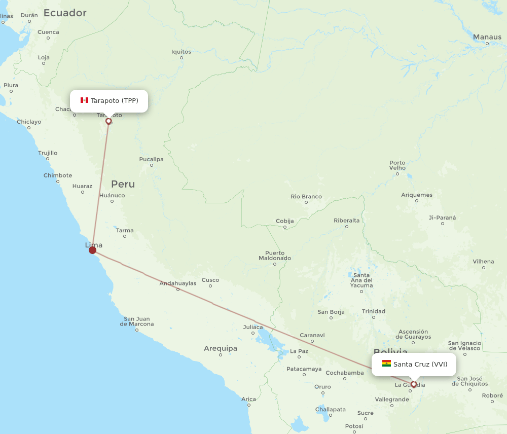 TPP-VVI flight routes