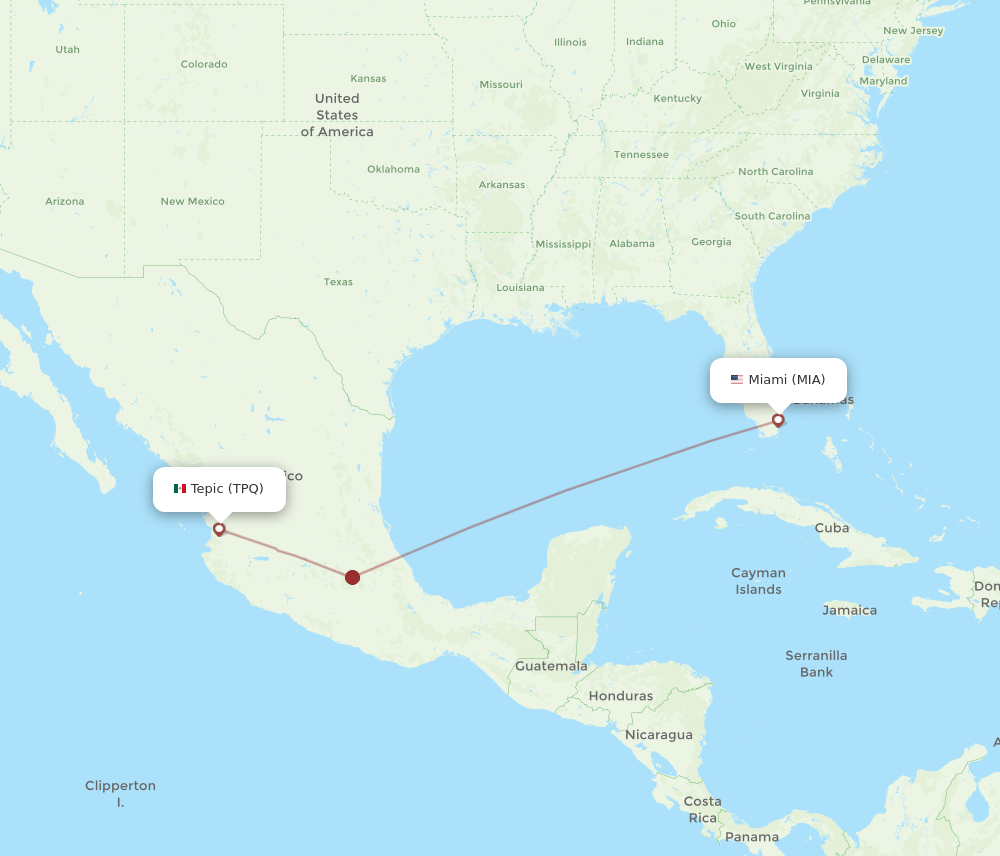 TPQ-MIA flight routes