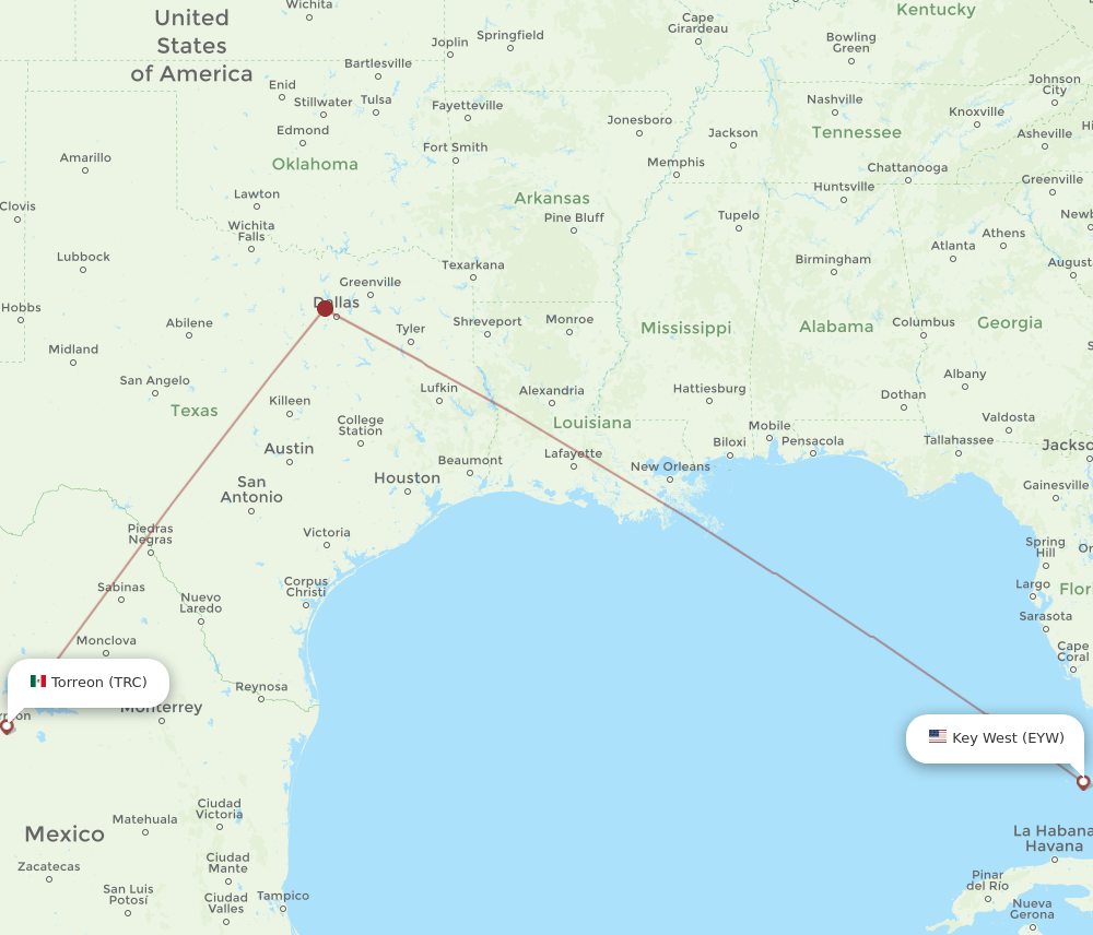 TRC-EYW flight routes