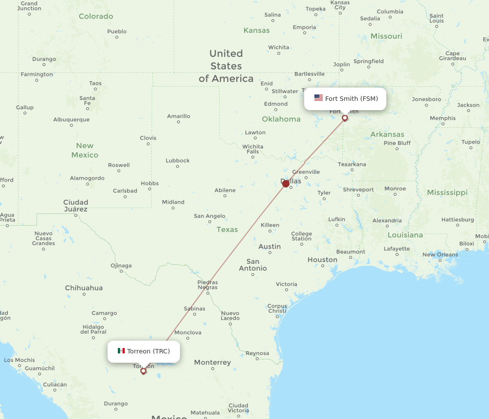 TRC-FSM flight routes