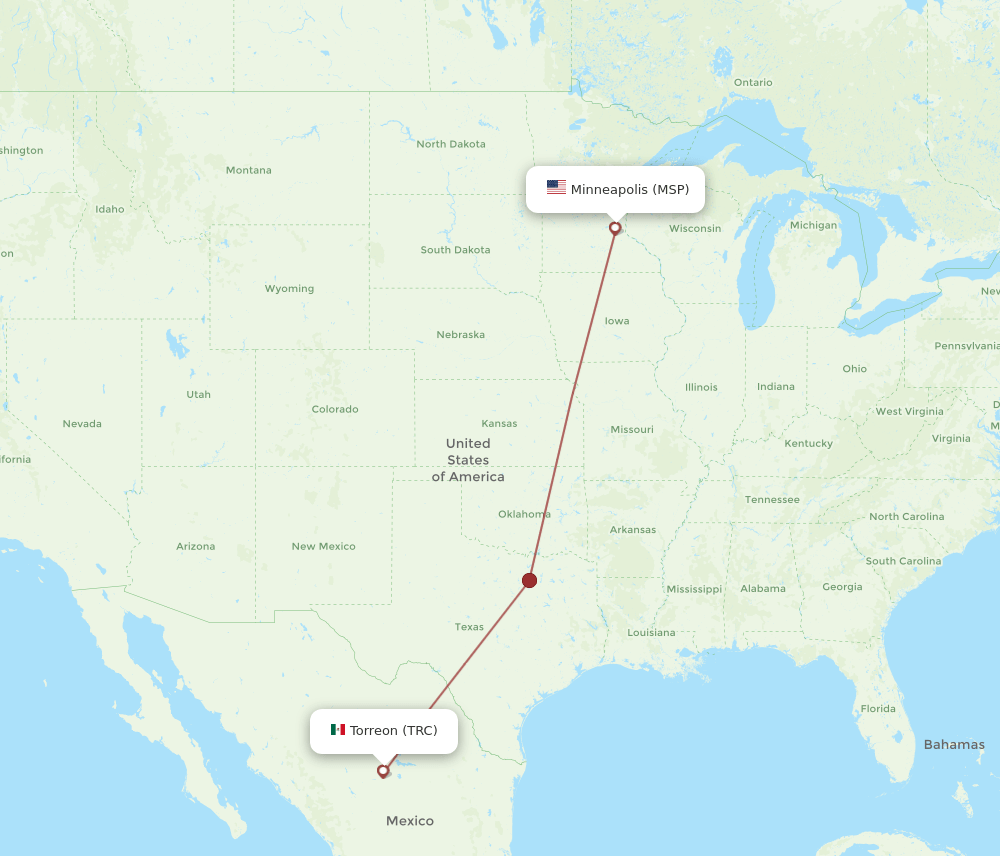 TRC-MSP flight routes