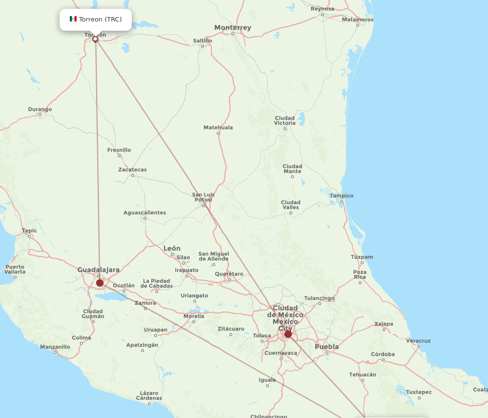 TRC-OAX flight routes