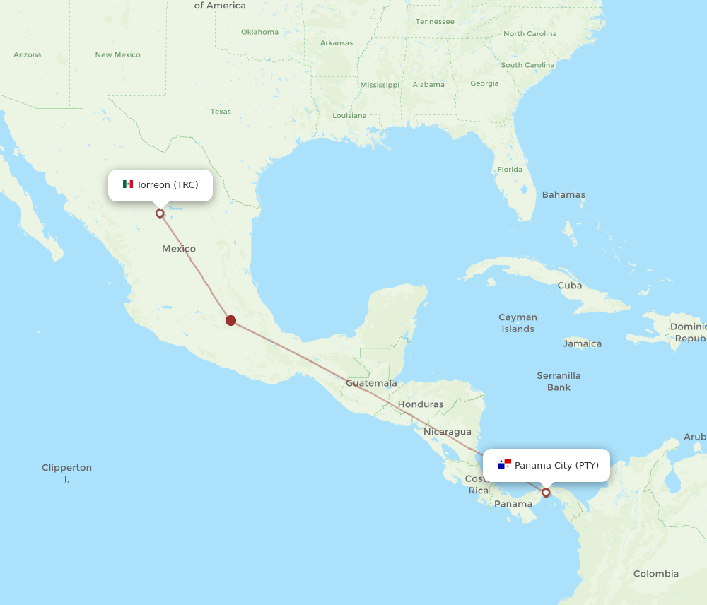 TRC-PTY flight routes