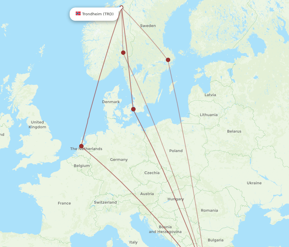 TRD-ATH flight routes
